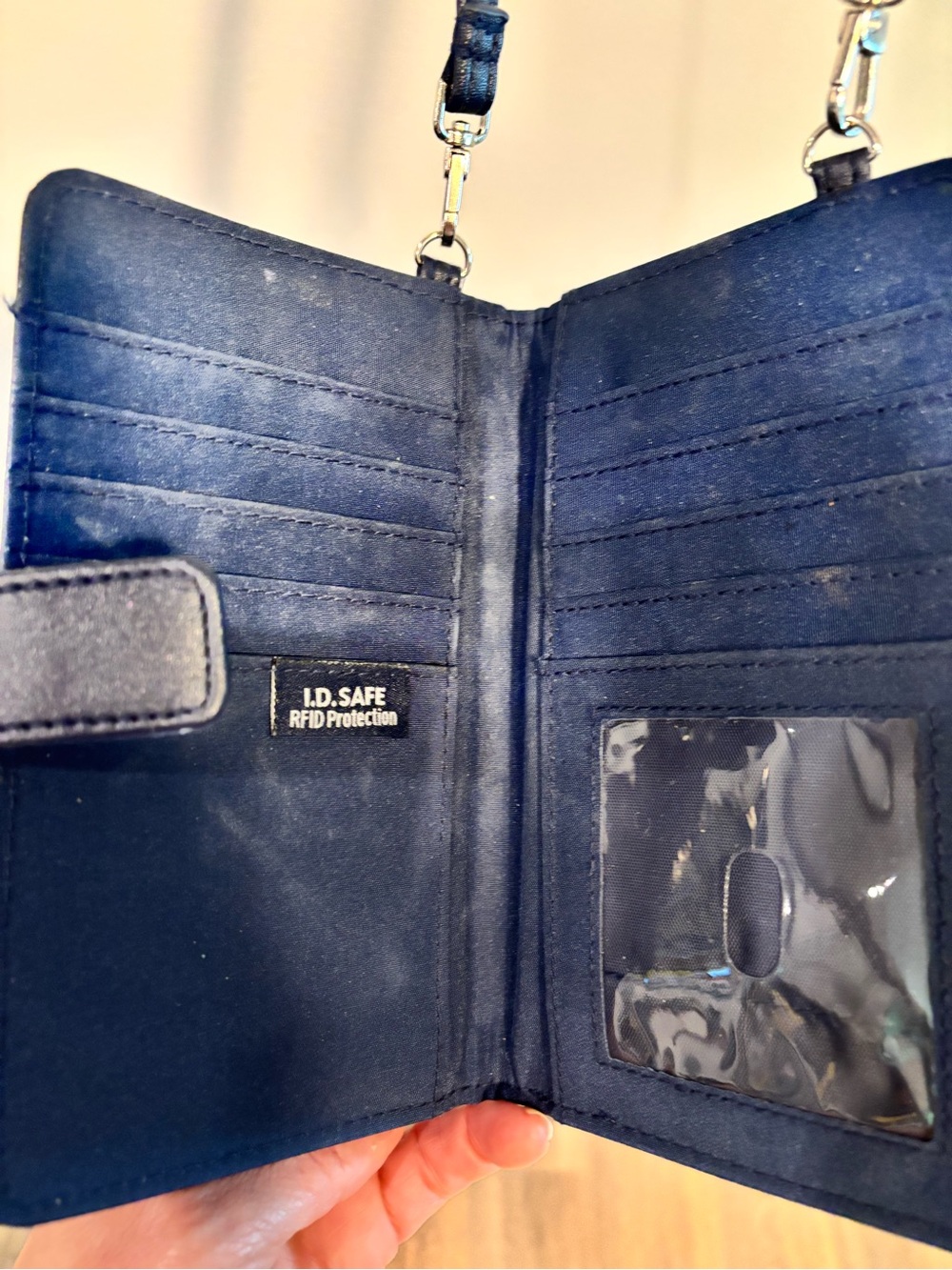 Nautica Navy Embossed Crossbody Phone Pouch with Metal Logo - Picture 4 of 4